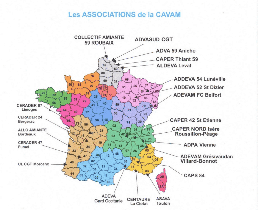 CAVAM carte associations CAVAM Coordination nationale 22 associations